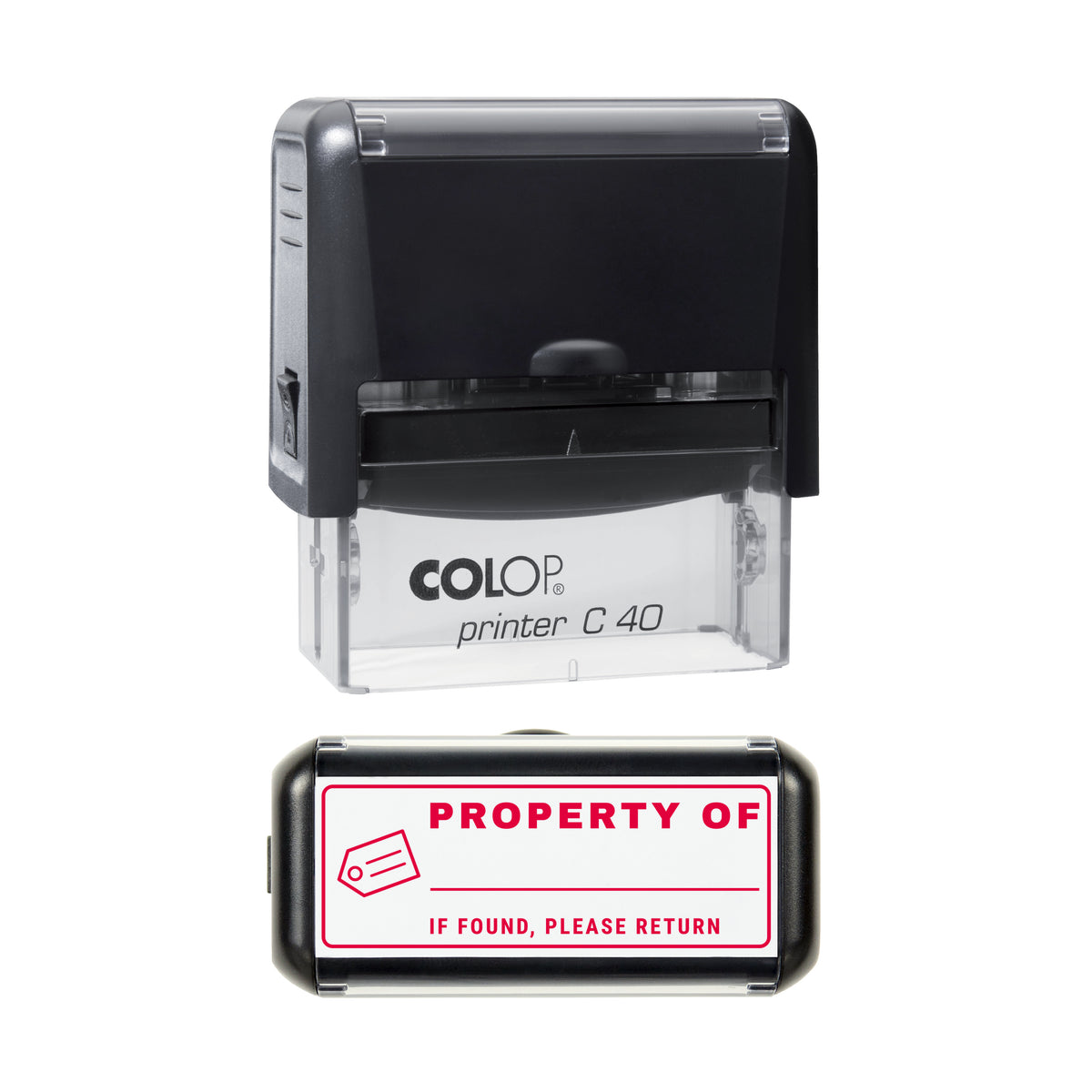 Property Of Write-In Return Stamp, COLOP C40, 58 x 22mm, red ink