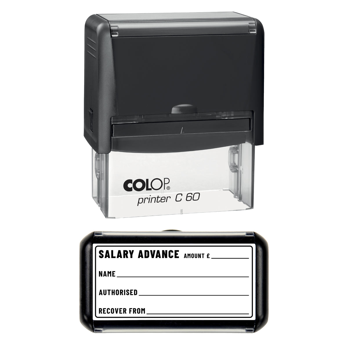 Salary Advance Stamp, COLOP C60, 77 x 36mm, black ink