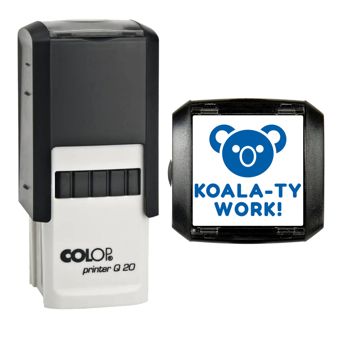 Koala-ty Work Koala Reward Stamp, COLOP Q20, 20 x 20mm, blue ink