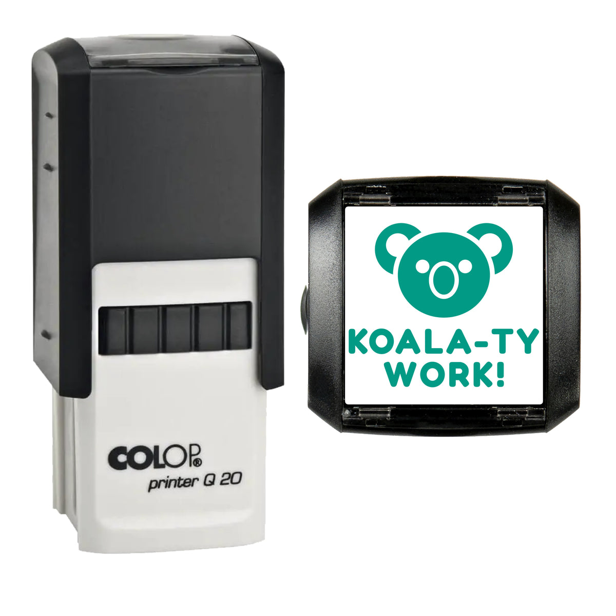 Koala-ty Work Koala Reward Stamp, COLOP Q20, 20 x 20mm, green ink