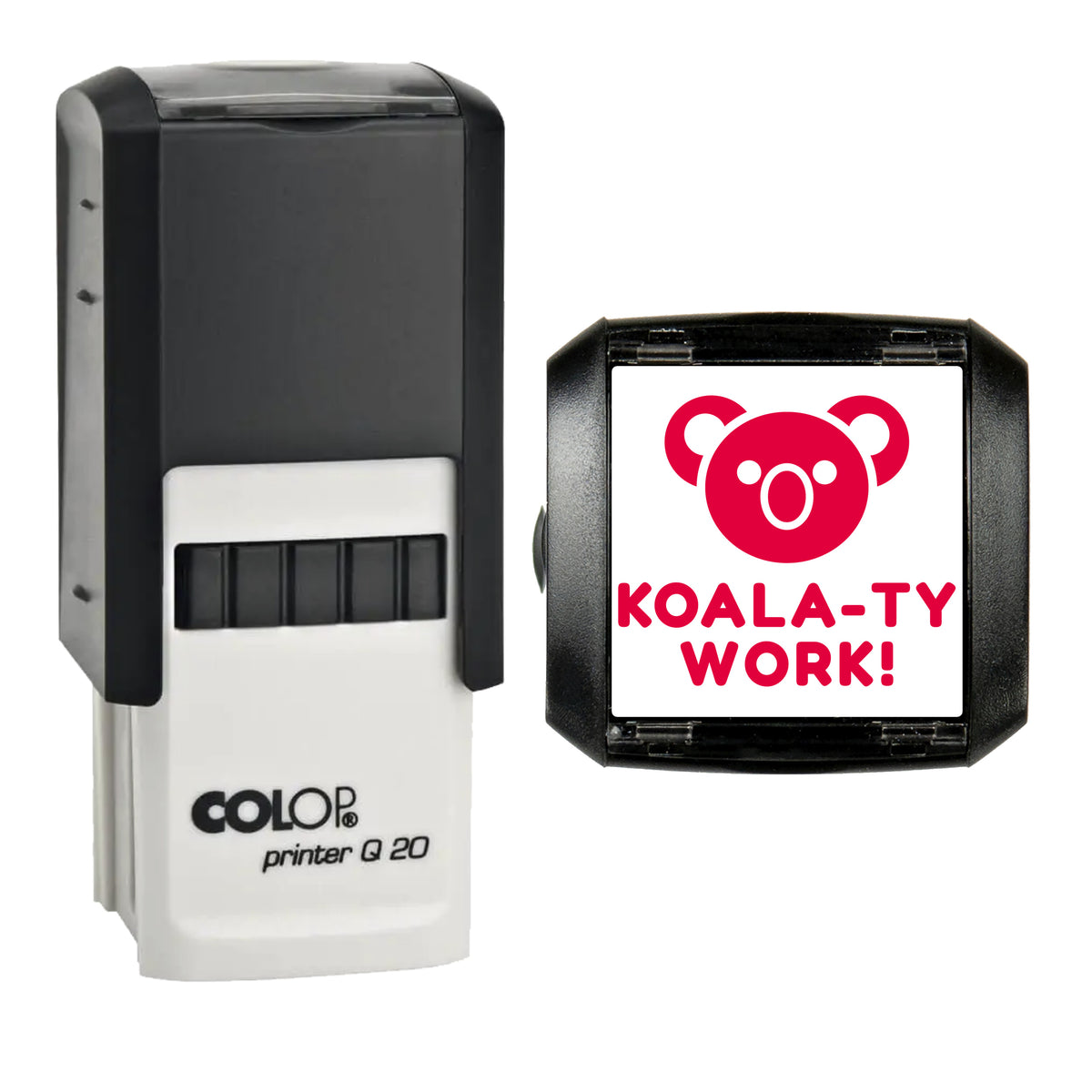 Koala-ty Work Koala Reward Stamp, COLOP Q20, 20 x 20mm, red ink
