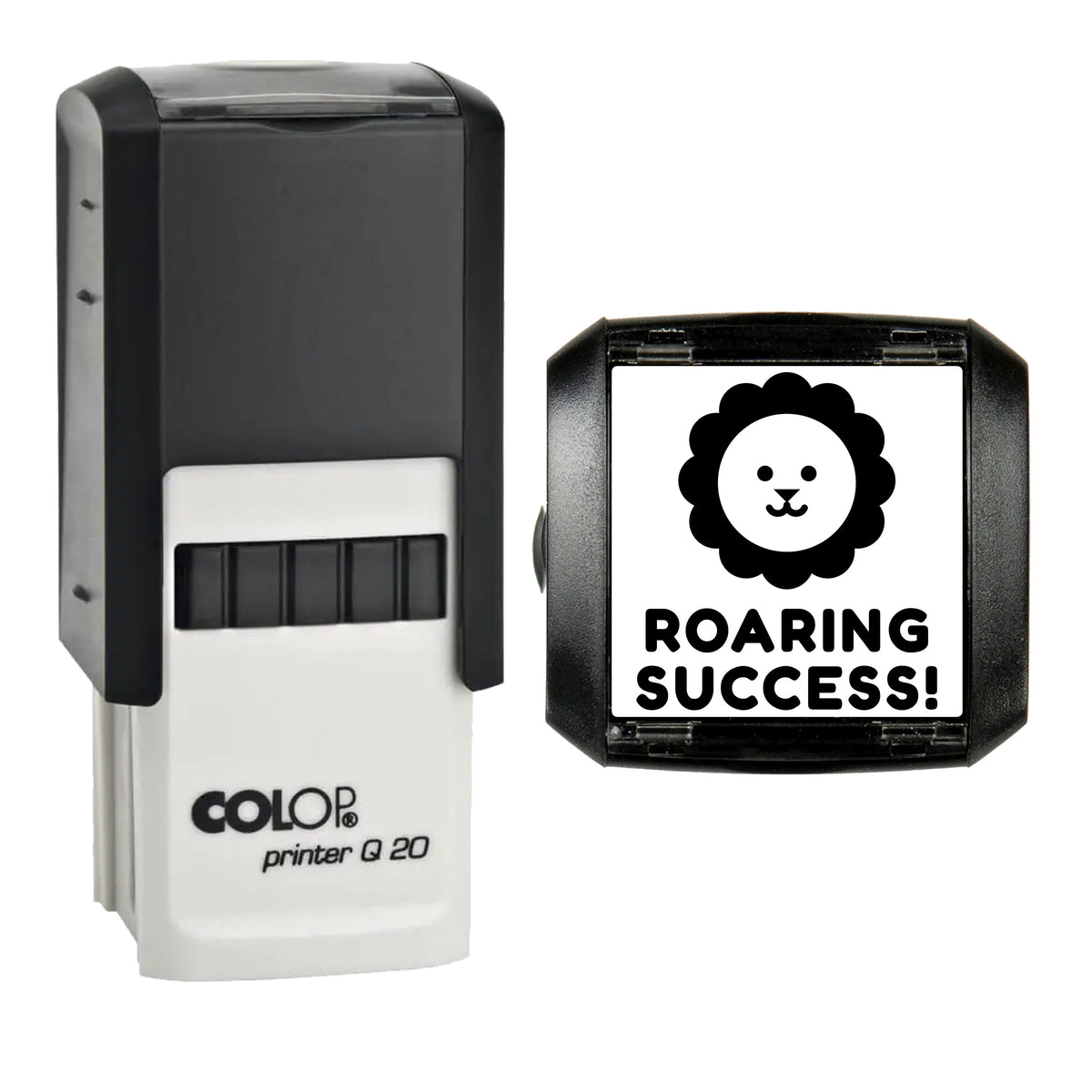 Roaring Success Lion Reward Stamp, COLOP Q20, 20 x 20mm, black ink