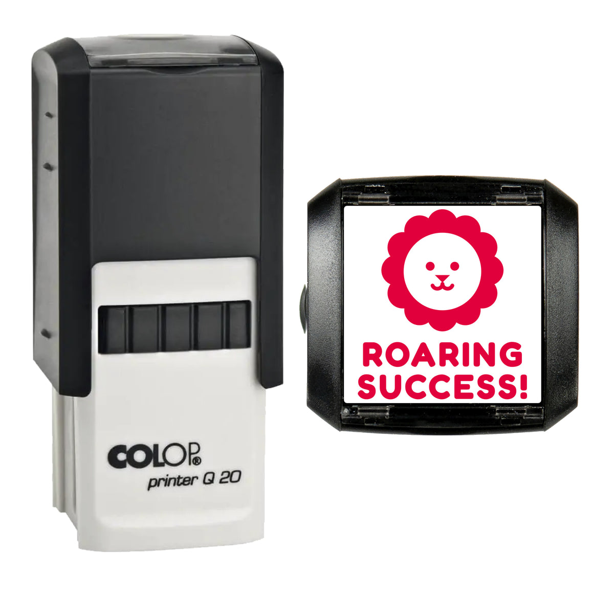 Roaring Success Lion Reward Stamp, COLOP Q20, 20 x 20mm, red ink