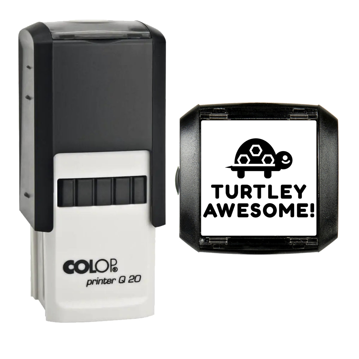 Turtley Awesome Turtle Reward Stamp, COLOP Q20, 20 x 20mm, black ink