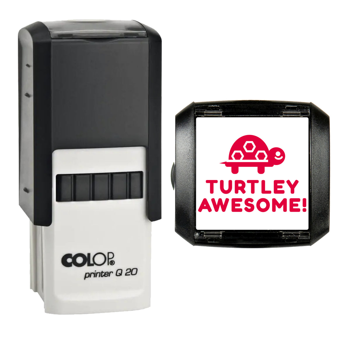 Turtley Awesome Turtle Reward Stamp, COLOP Q20, 20 x 20mm, red ink