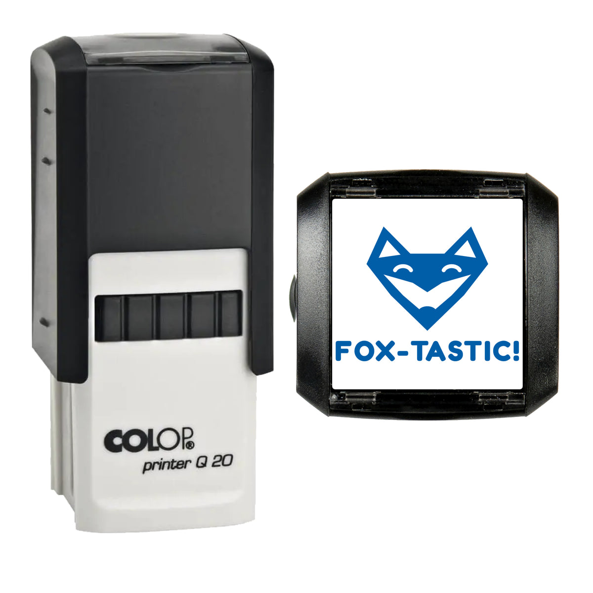 Fox-tastic Fox Reward Stamp, COLOP Q20, 20 x 20mm, blue ink
