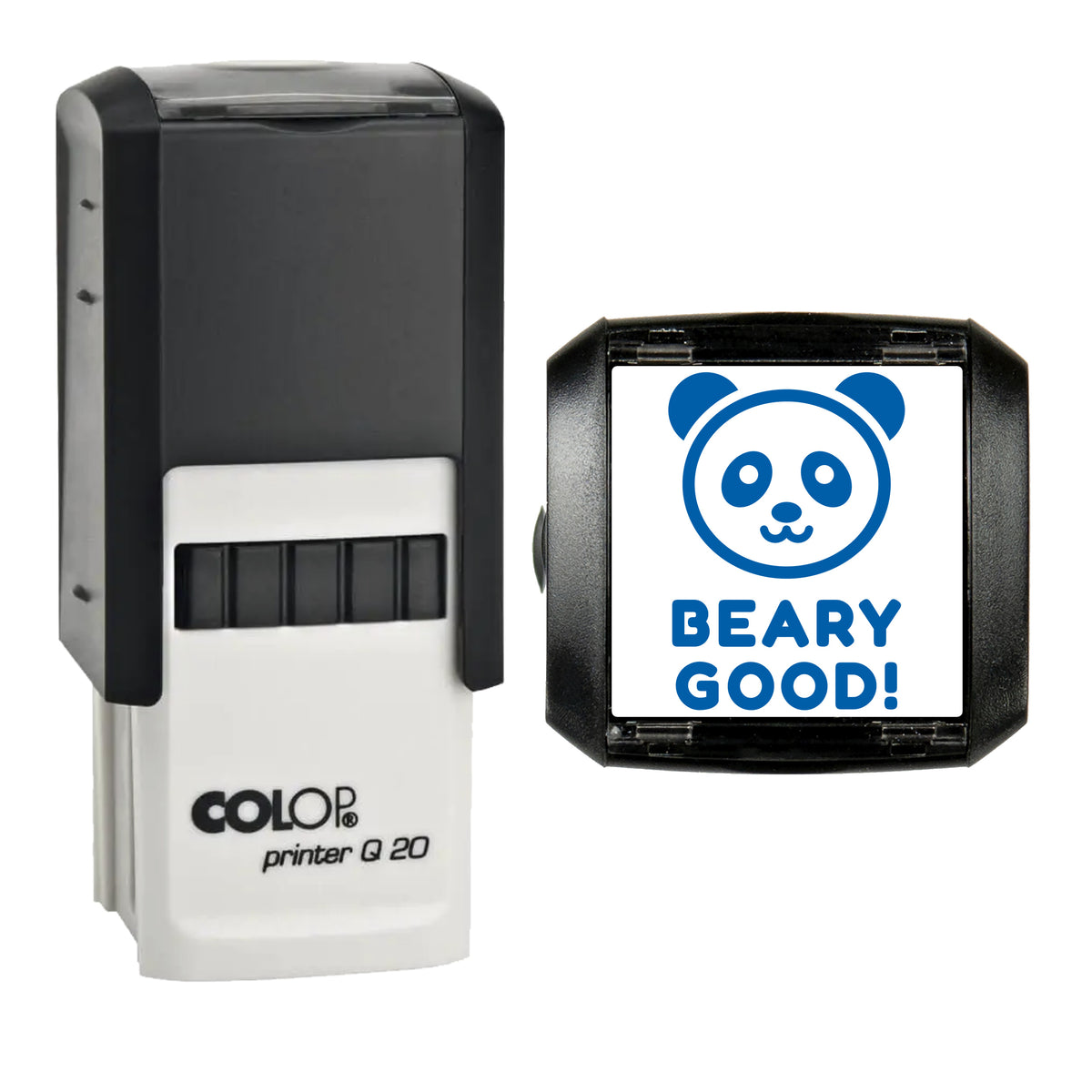 Beary Good Panda Reward Stamp, COLOP Q20, 20 x 20mm, blue ink