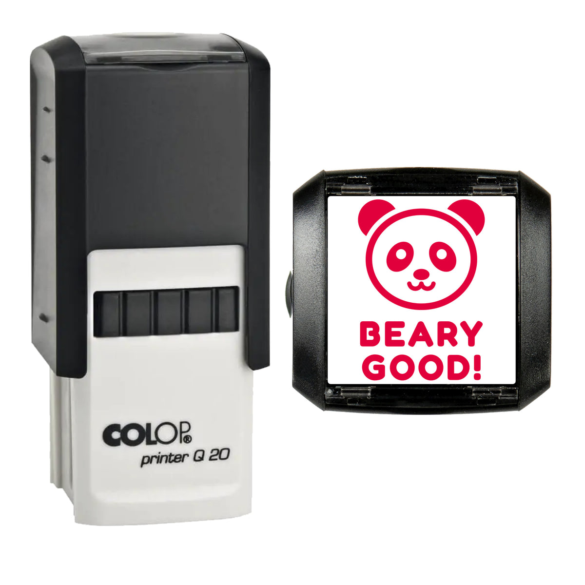 Beary Good Panda Reward Stamp, COLOP Q20, 20 x 20mm, red ink