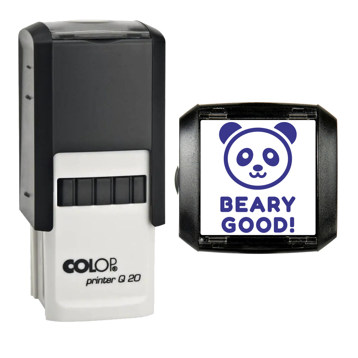 Beary Good Panda Reward Stamp, COLOP Q20, 20 x 20mm, violet ink