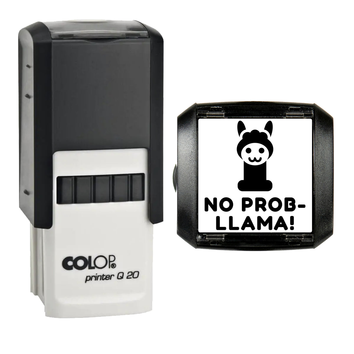 No Prob-Llama Reward Stamp, COLOP Q20, 20 x 20mm, black ink