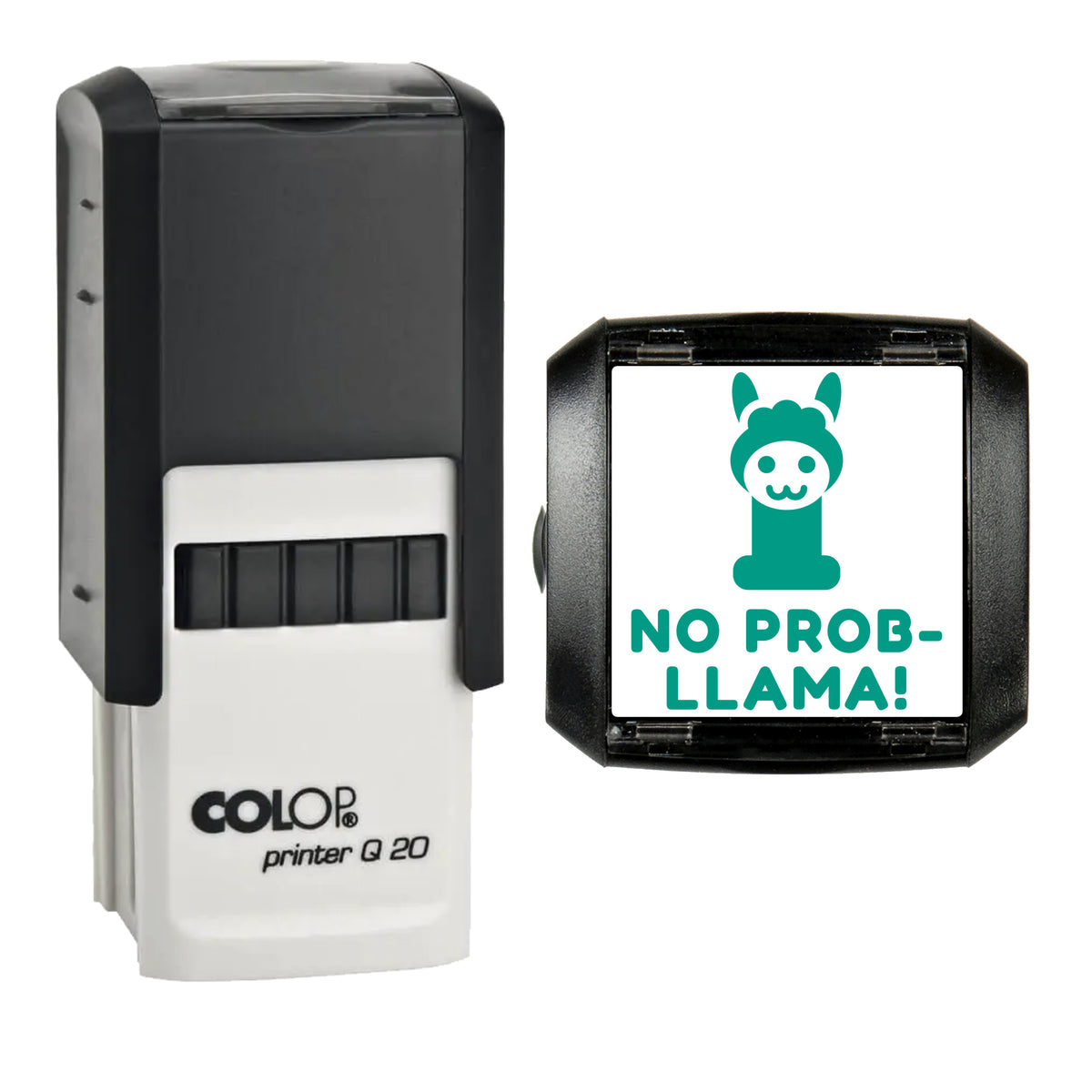 No Prob-Llama Reward Stamp, COLOP Q20, 20 x 20mm, green ink