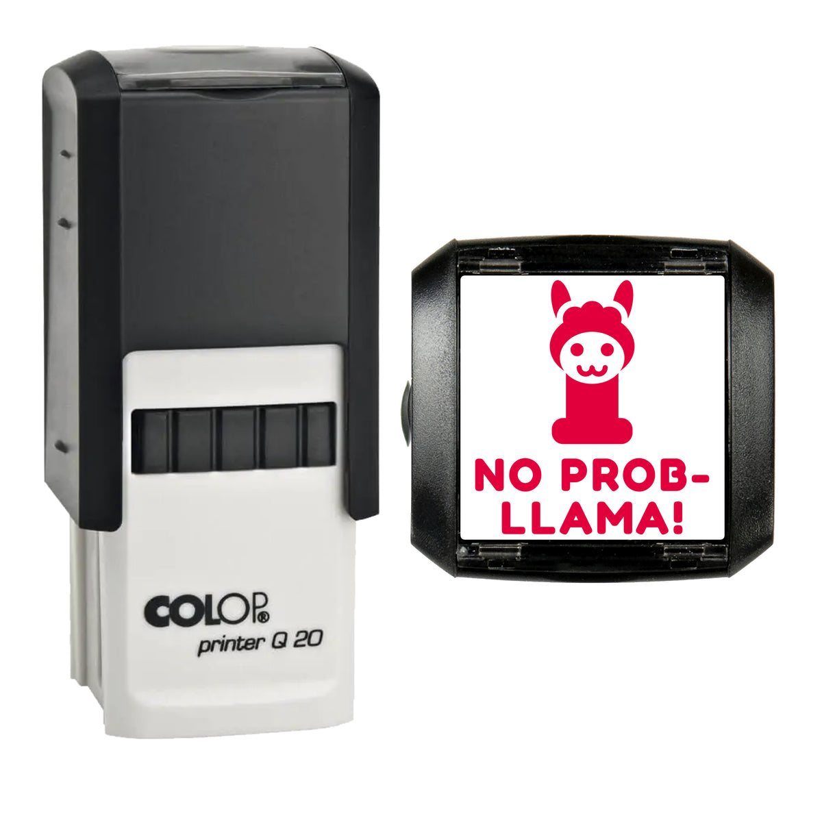 No Prob-Llama Reward Stamp, COLOP Q20, 20 x 20mm, red ink