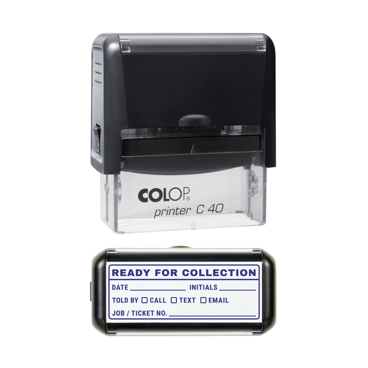 Ready for Collection Record Stamp, COLOP C40, 58 x 22mm, violet ink