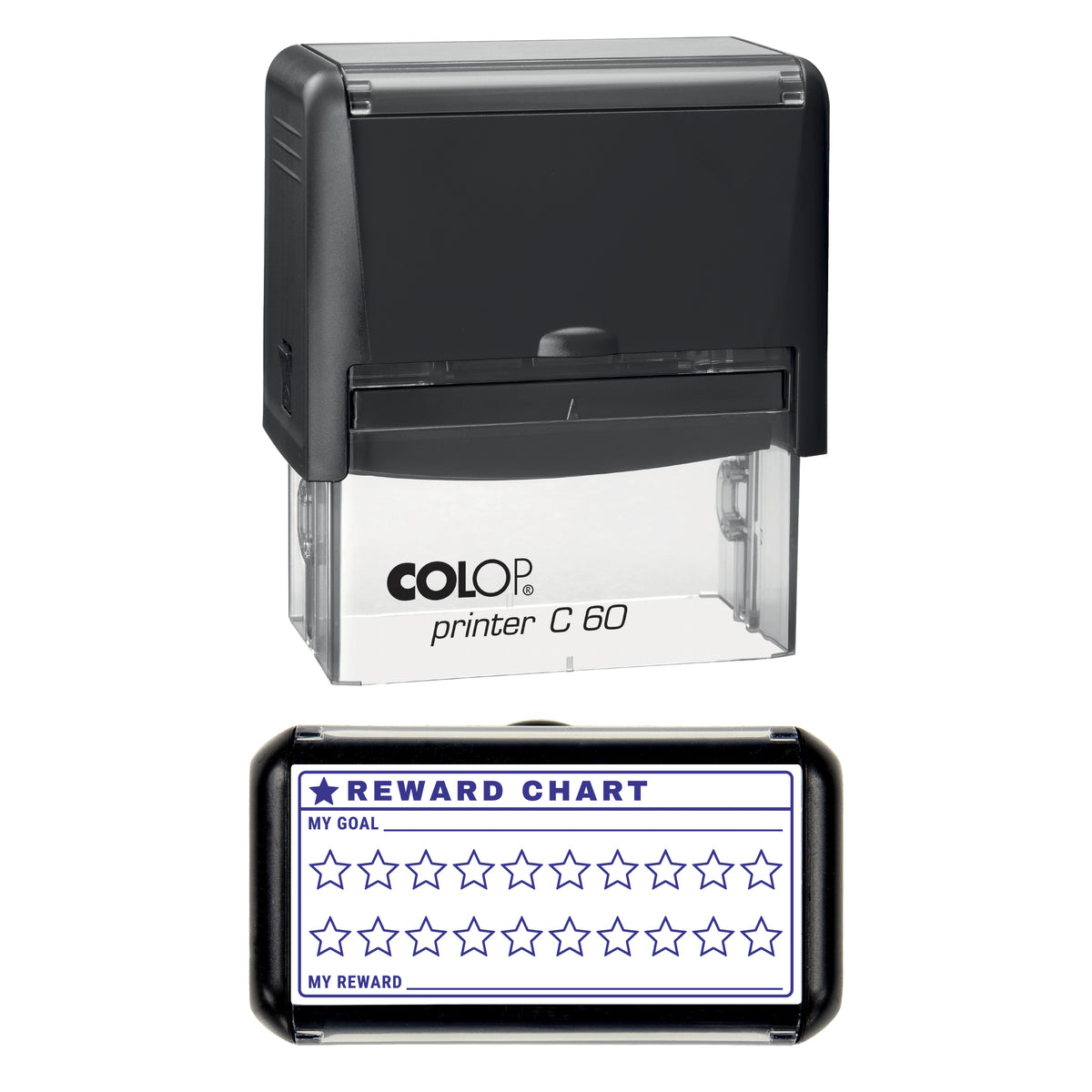 Twenty Star Reward Chart Stamp, COLOP C60, 77 x 36mm, violet ink