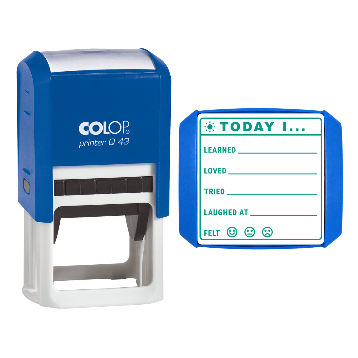 Today I Reflection Journal Stamp, COLOP Q43, 43 x 43mm, green ink