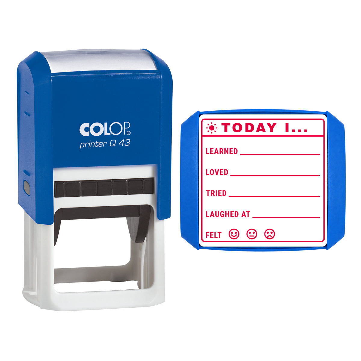 Today I Reflection Journal Stamp, COLOP Q43, 43 x 43mm, red ink
