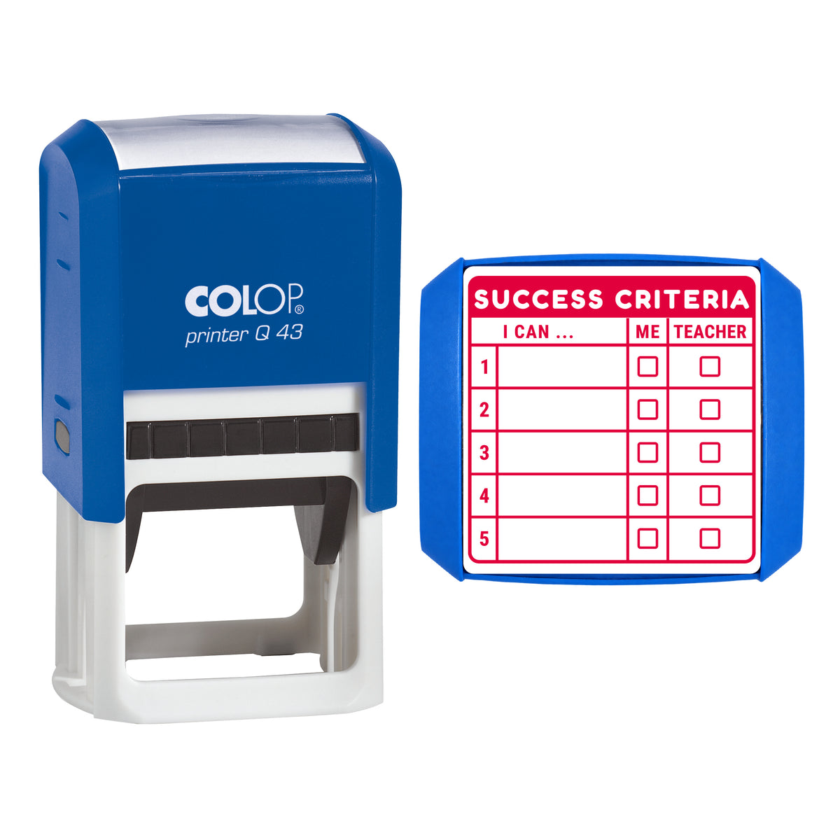 Success Criteria Checklist Stamp, COLOP Q43, 43 x 43mm, red ink