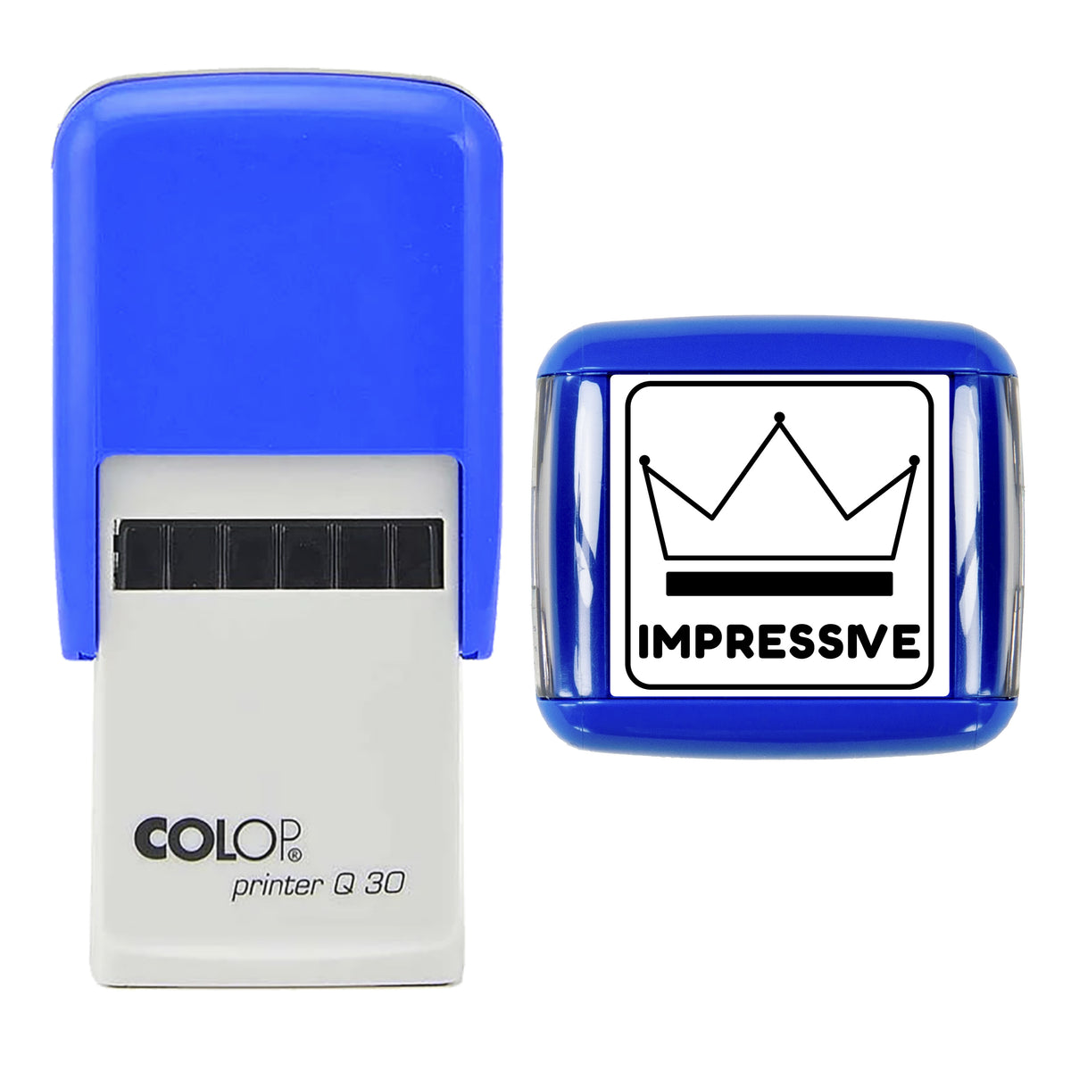 Impressive Crown Teacher Reward Stamp, COLOP Q30, 30 x 30mm, black ink