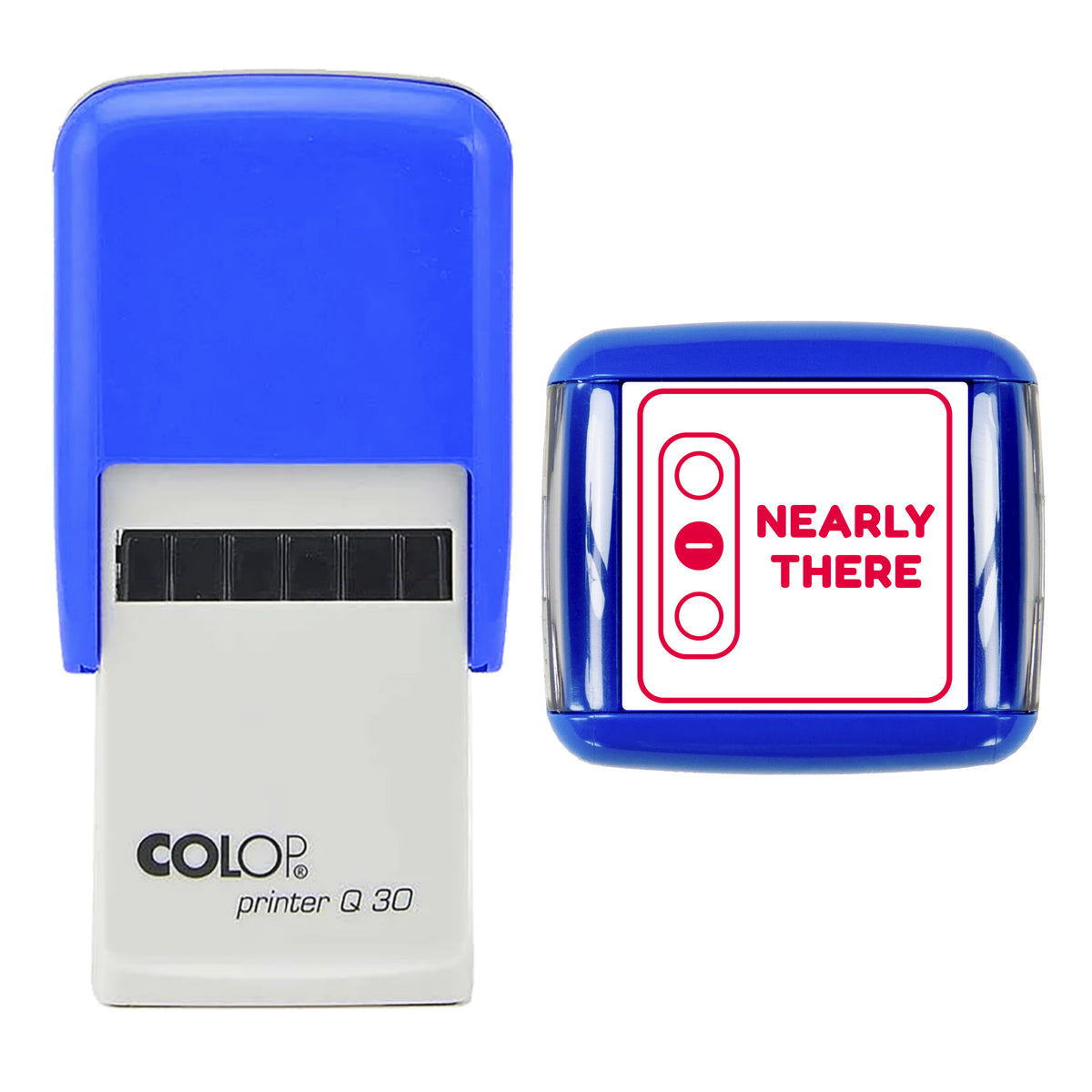 Nearly There Traffic Light Reward Stamp, COLOP Q30, 30 x 30mm, red ink