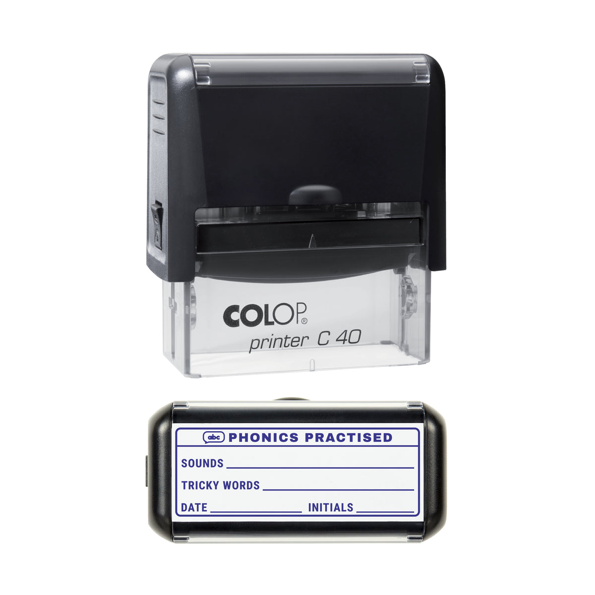 Phonics Practised Record Stamp, COLOP C40, 58 x 22mm, violet ink