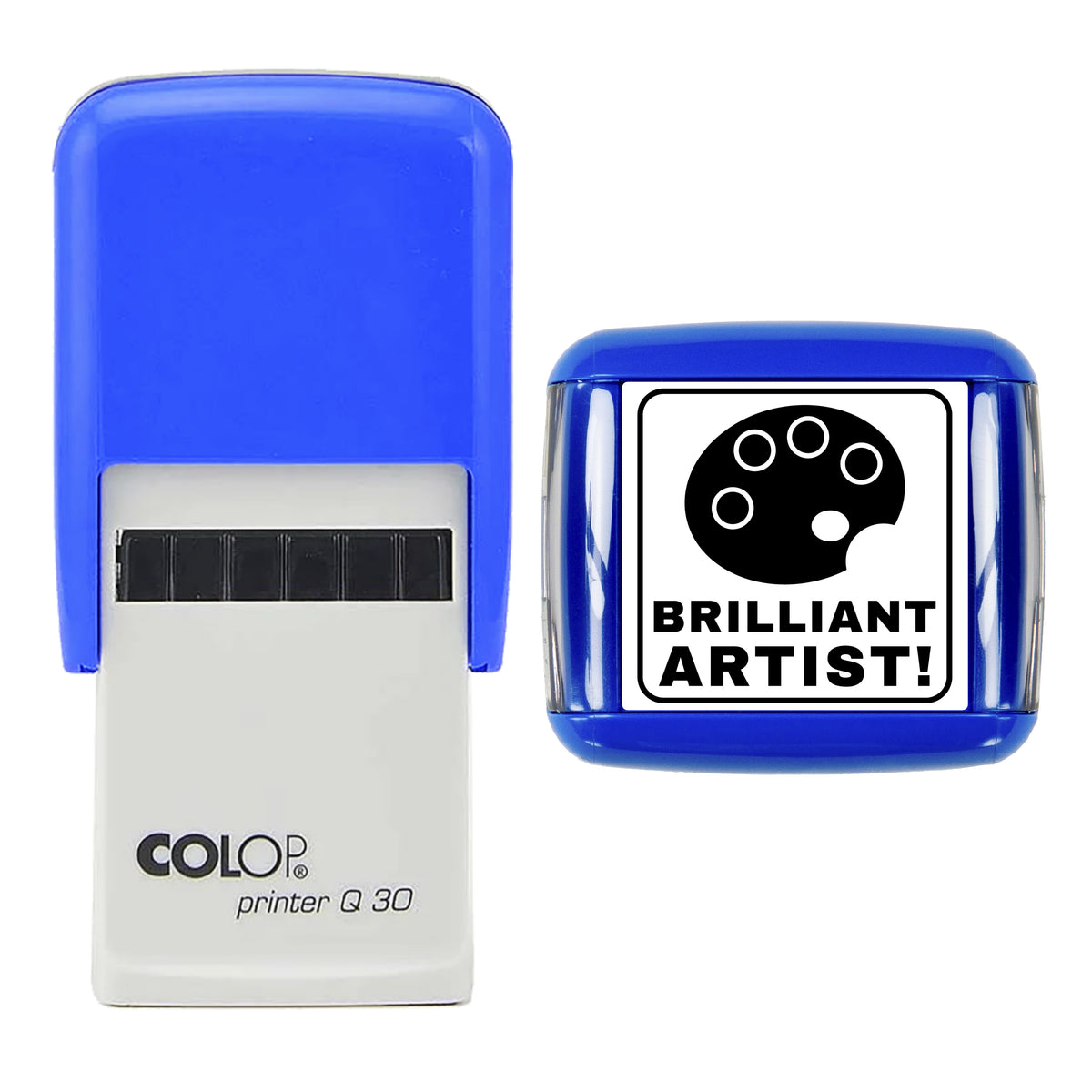 Brilliant Artist Teacher Reward Stamp, COLOP Q30, 30 x 30mm, black ink