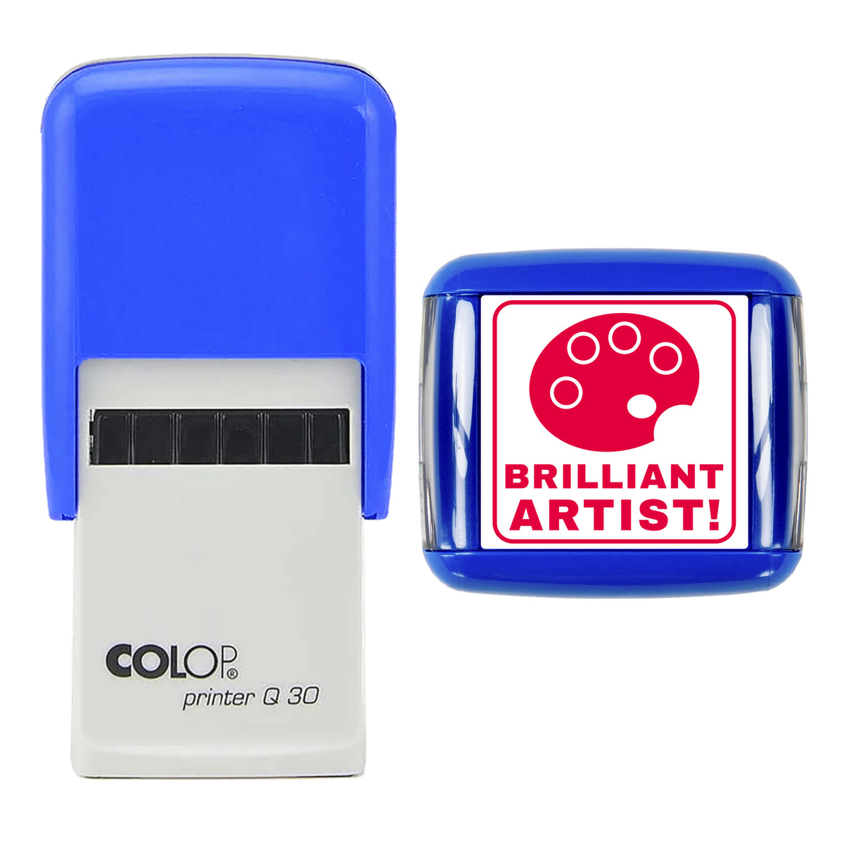 Brilliant Artist Teacher Reward Stamp, COLOP Q30, 30 x 30mm, red ink