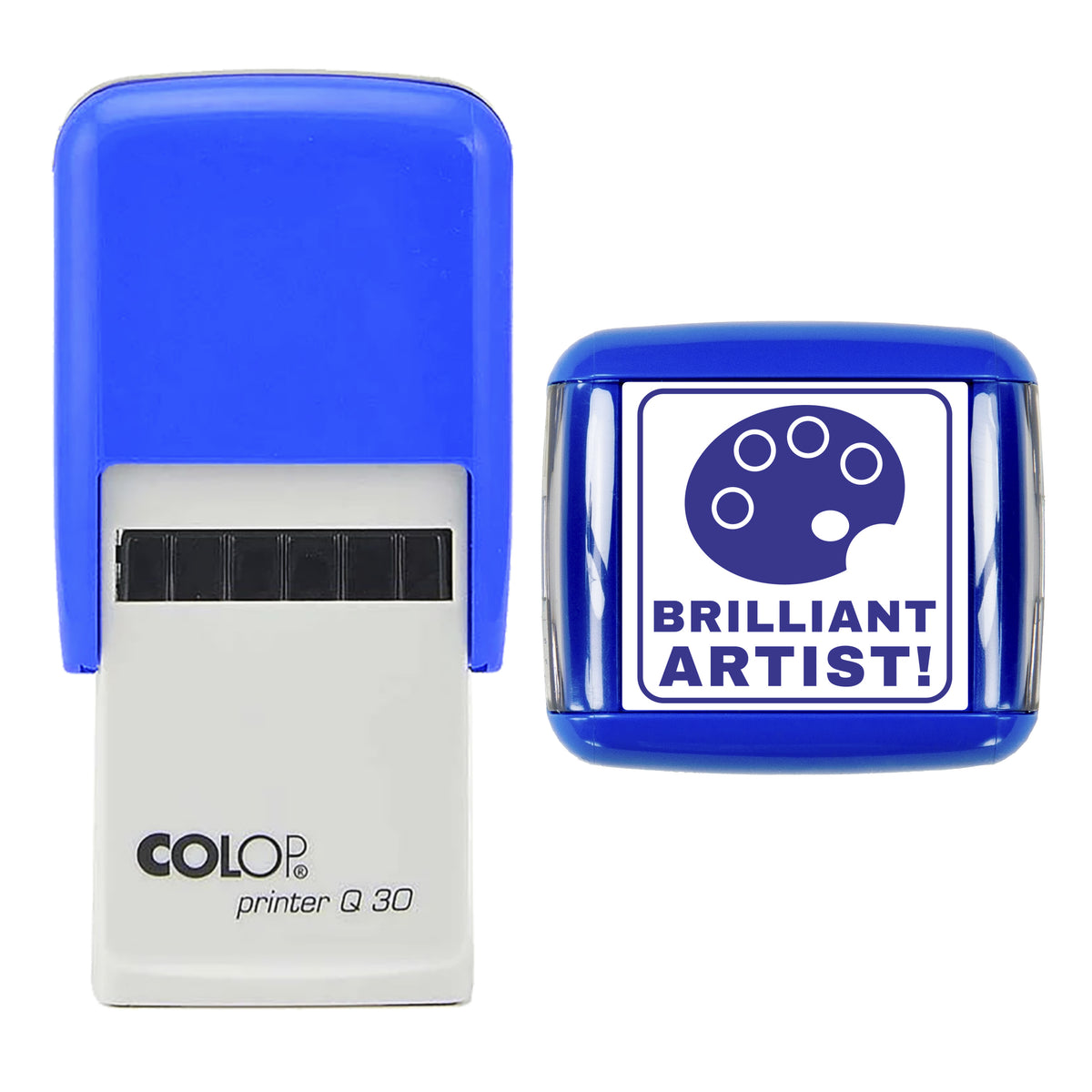 Brilliant Artist Teacher Reward Stamp, COLOP Q30, 30 x 30mm, violet ink