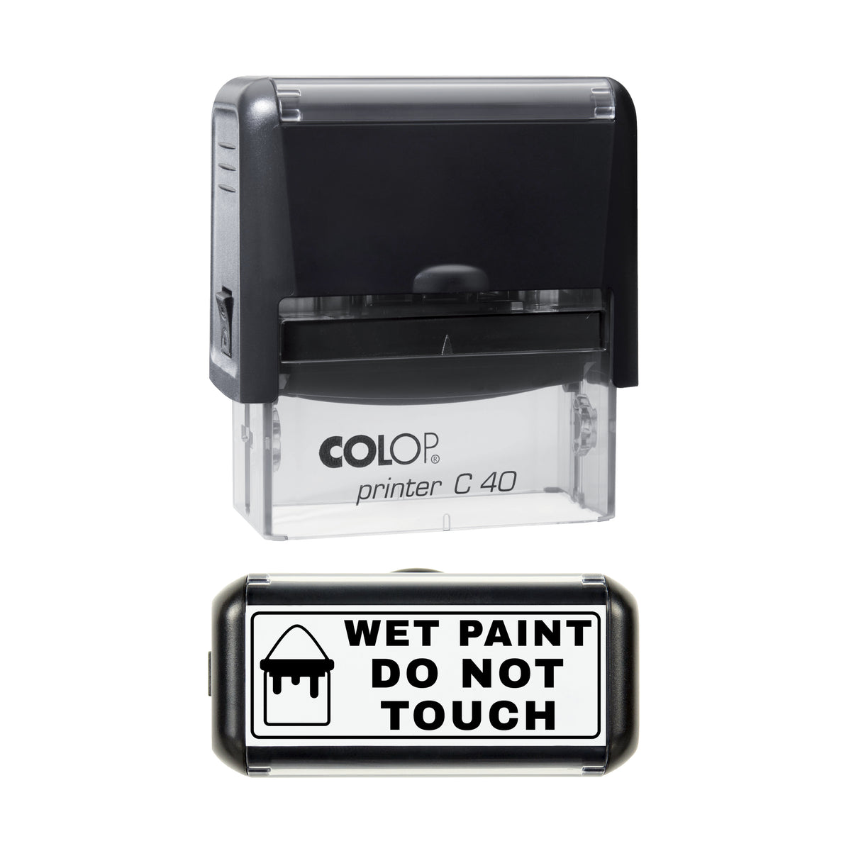Wet Paint Do Not Touch Stamp, COLOP C40, 58 x 22mm, black ink