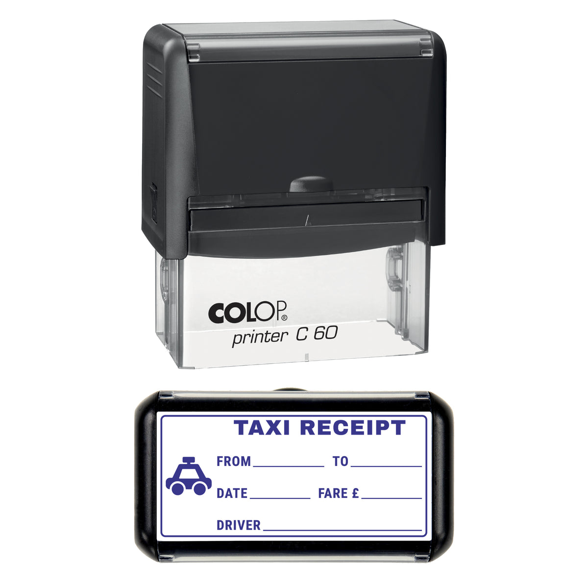 Taxi Receipt Stamp, COLOP C60, 77 x 36mm, violet ink