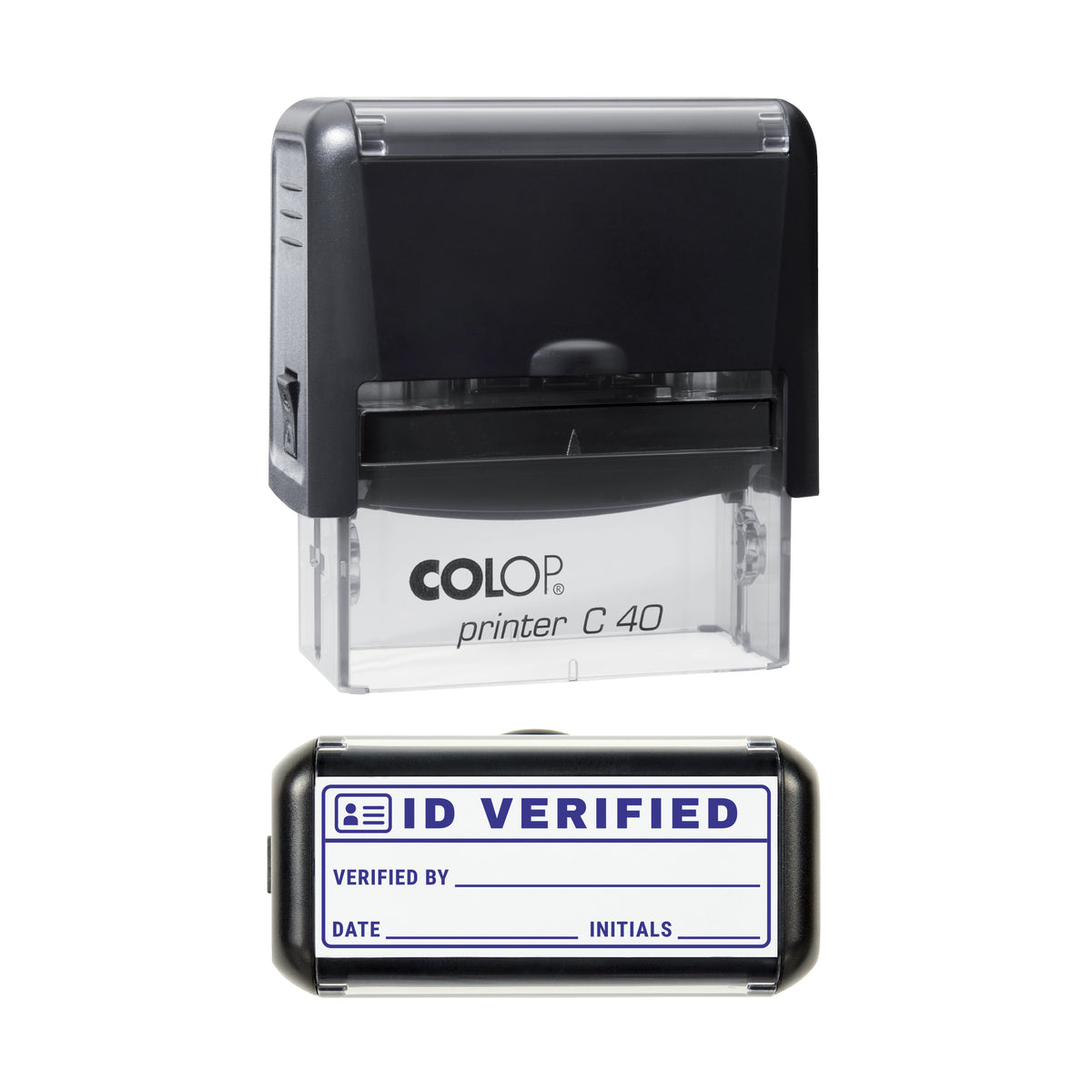 ID Verified Record Stamp, COLOP C40, 58 x 22mm, violet ink
