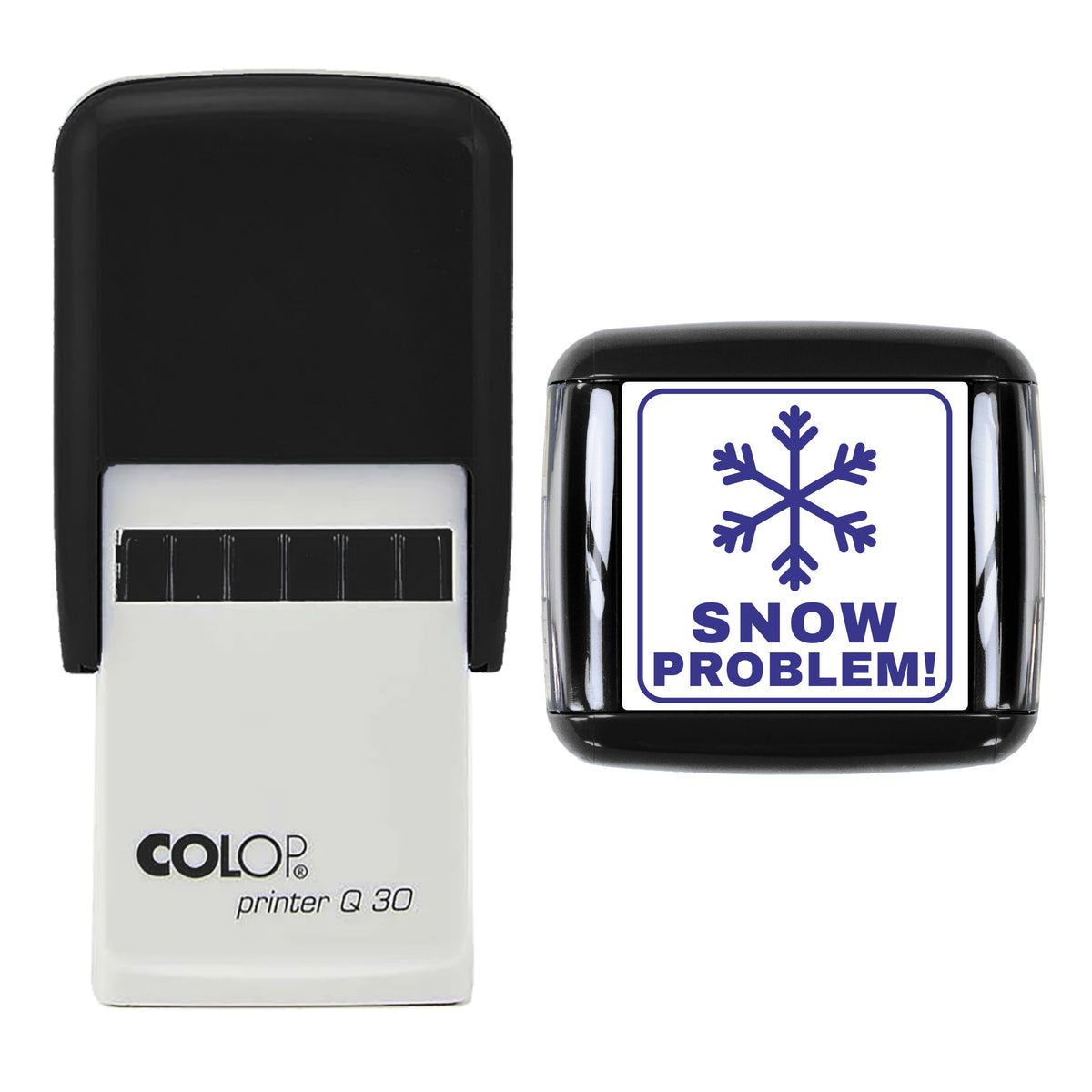 Snow Problem Christmas Reward Stamp, COLOP Q30, 30 x 30mm, violet ink
