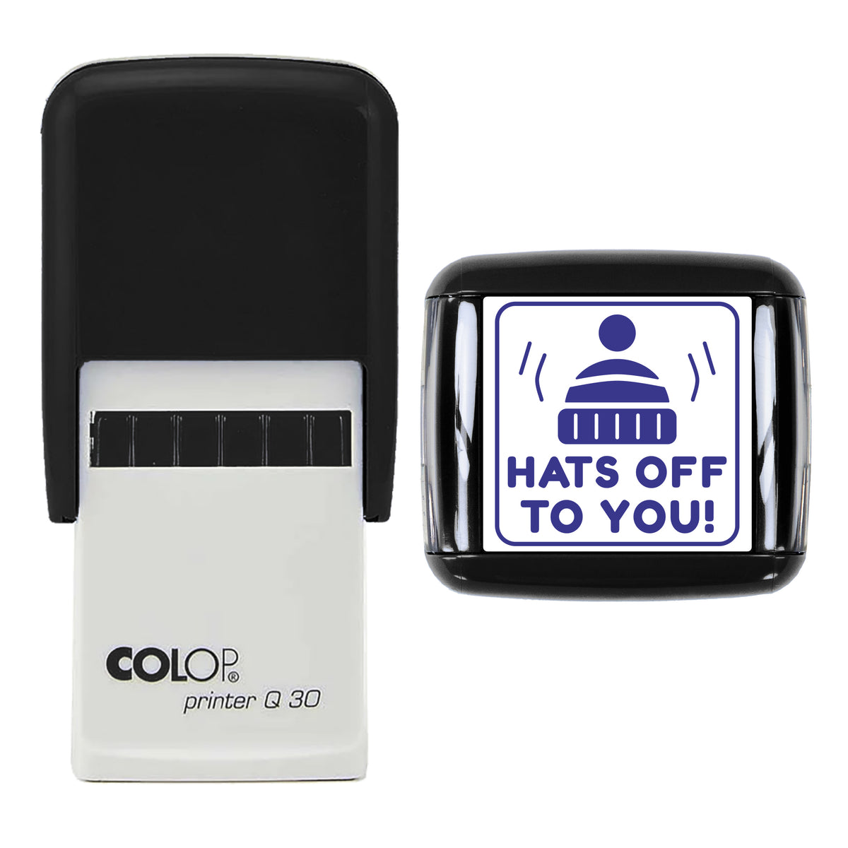 Hats Off to You Christmas Reward Stamp, COLOP Q30, 30 x 30mm, violet ink