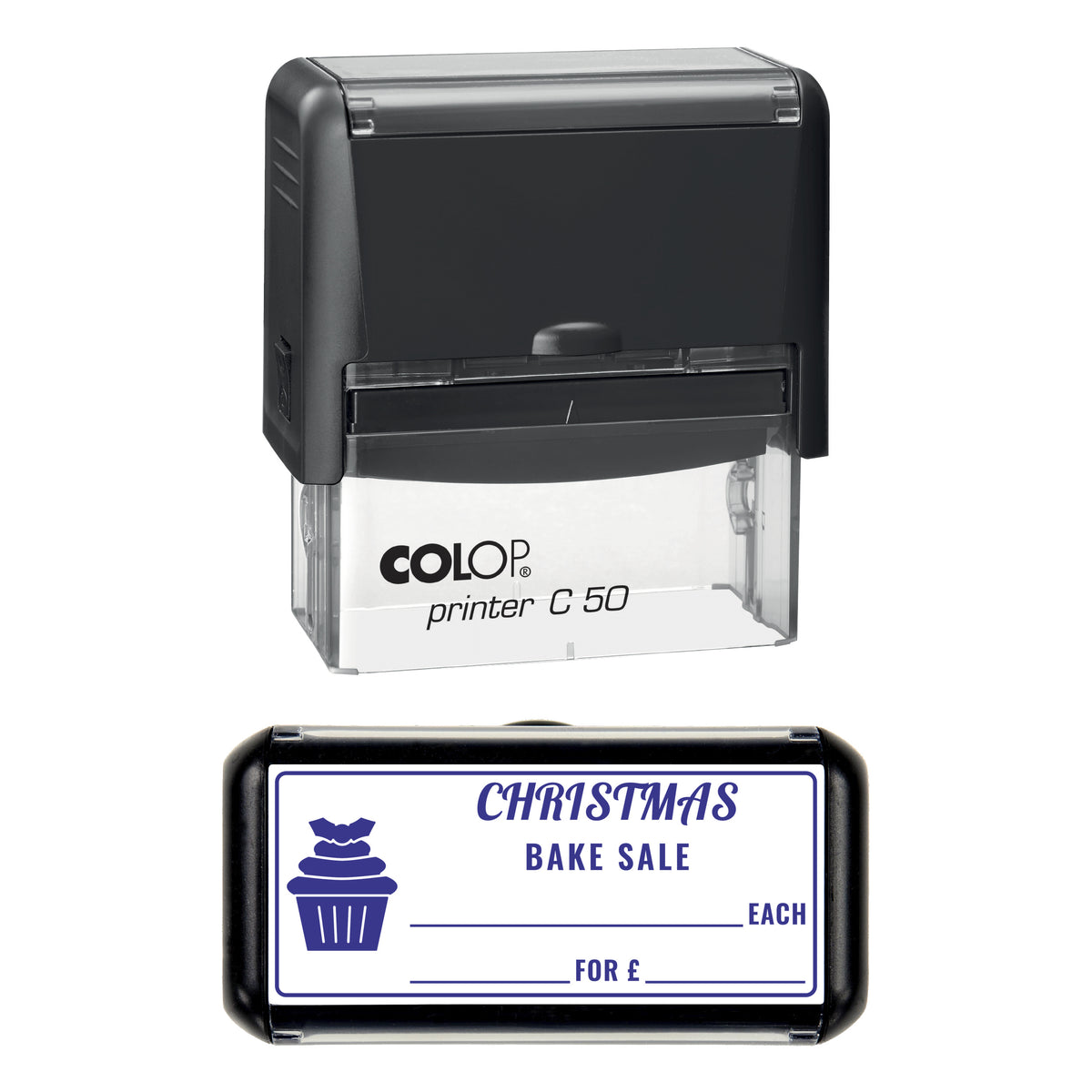 Christmas Bake Sale Price Stamp, COLOP C50, 70 x 30mm, violet ink