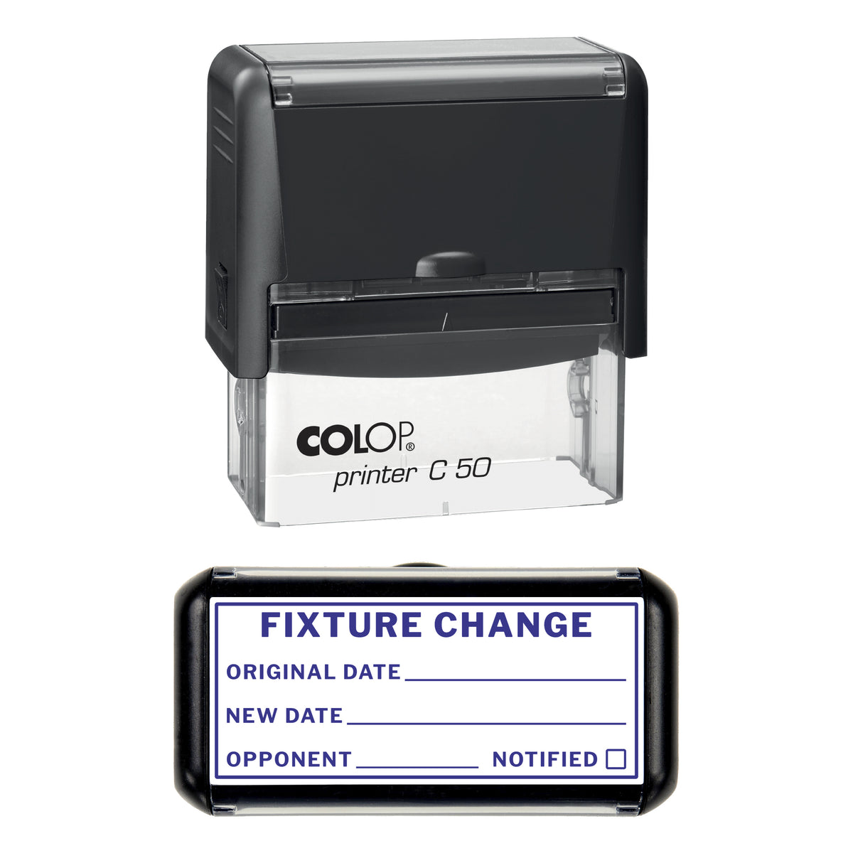 Fixture Change Stamp, COLOP C50, 70 x 30mm, violet ink