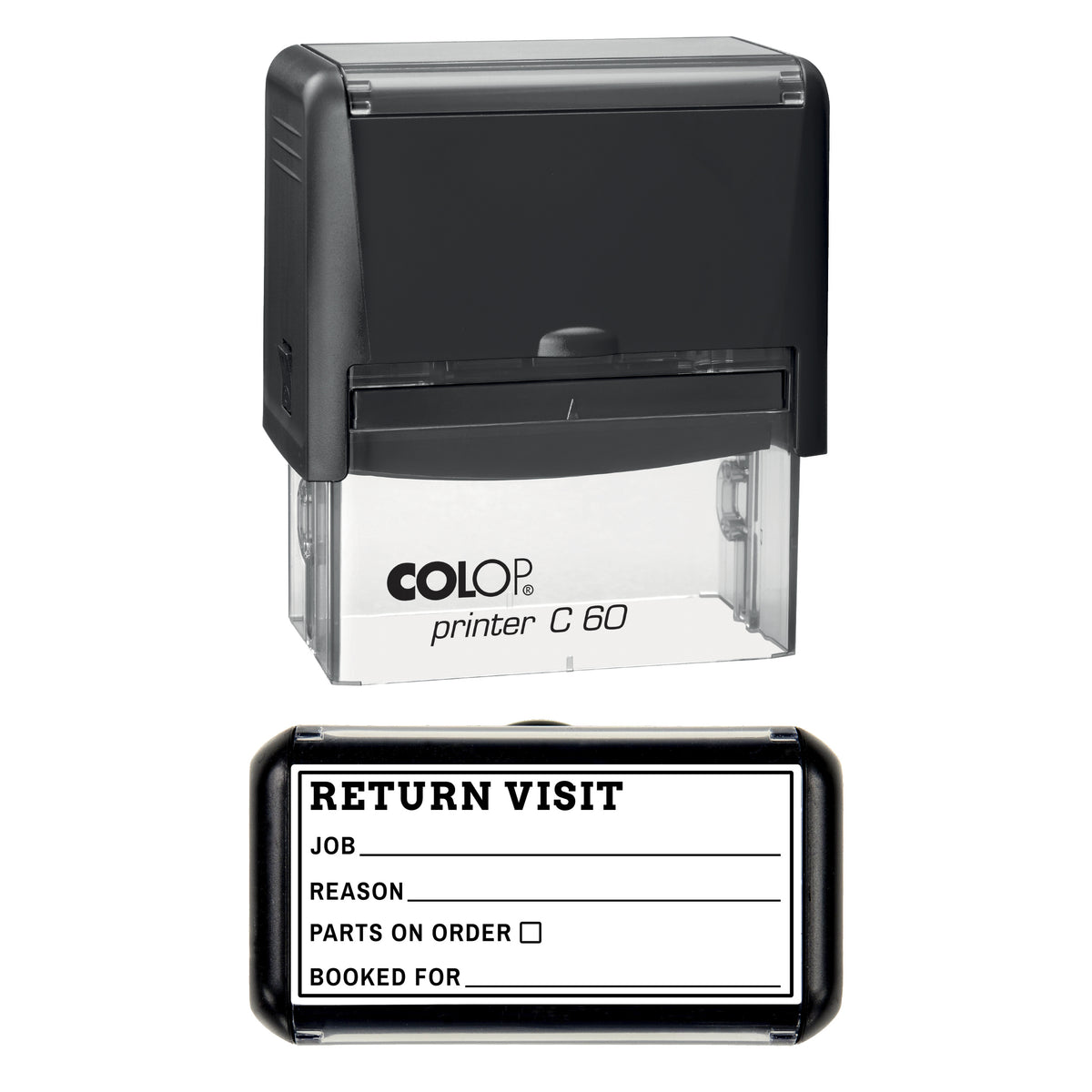 Return Visit Stamp, COLOP C60, 77 x 36mm, black ink