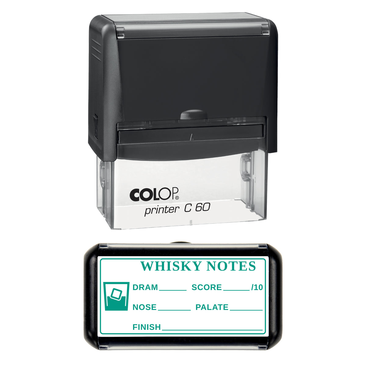 Whisky Tasting Notes Stamp, COLOP C60, 77 x 36mm, green ink