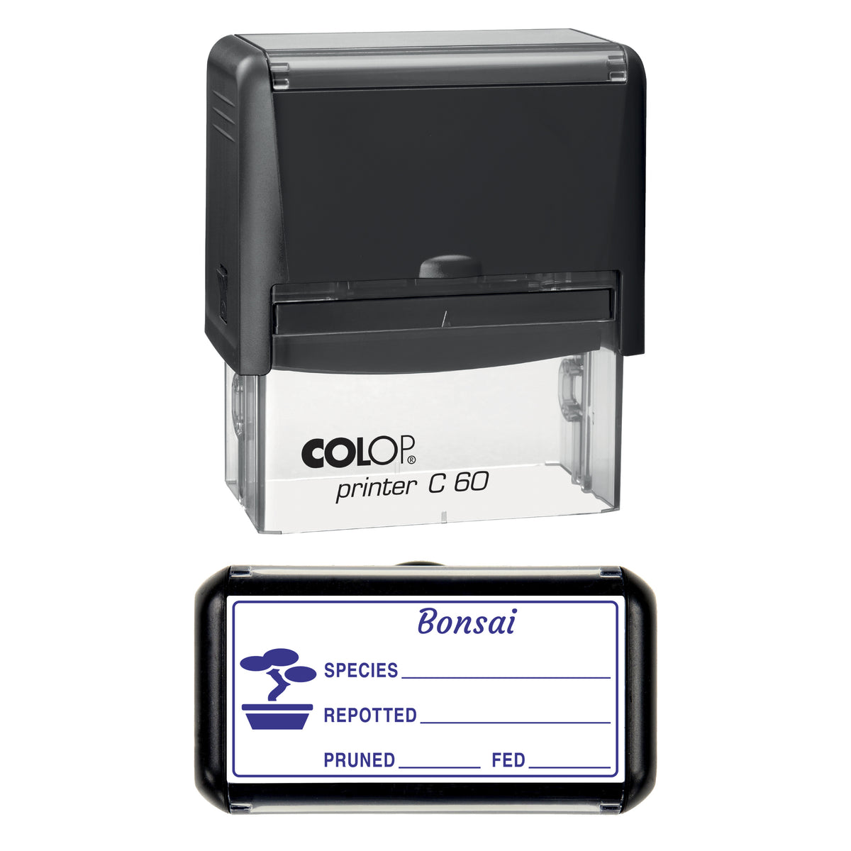 Bonsai Care Record Stamp, COLOP C60, 77 x 36mm, violet ink