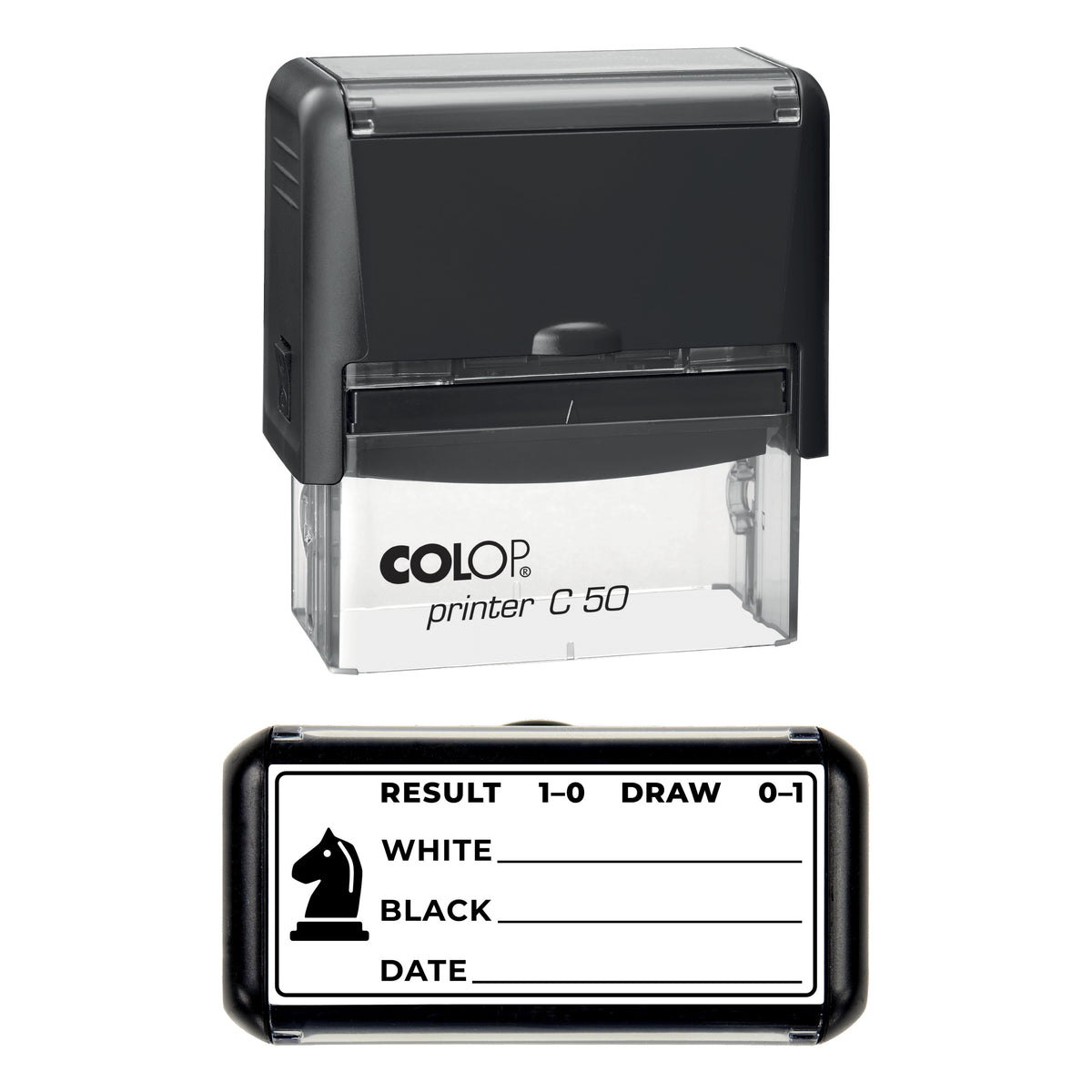 Chess Game Record Stamp, COLOP C50, 70 x 30mm, black ink