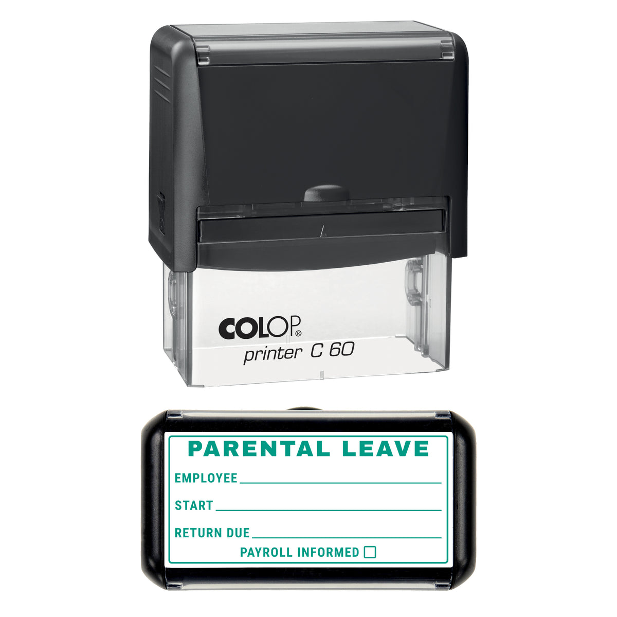 Parental Leave Stamp, COLOP C60, 77 x 36mm, green ink