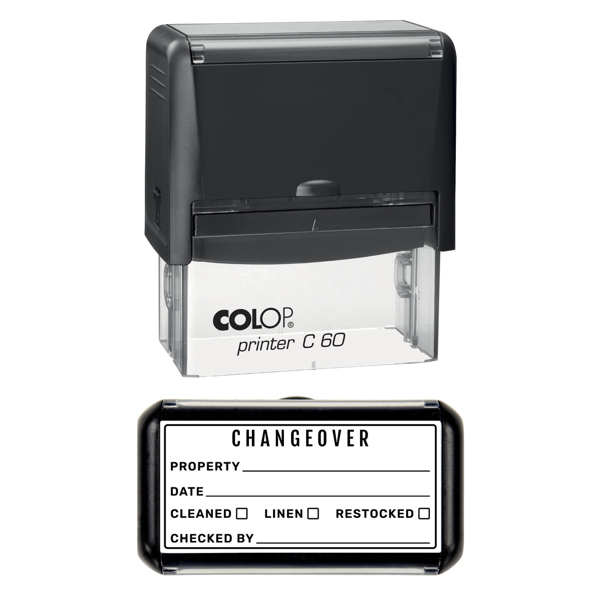 Changeover Stamp, COLOP C60, 77 x 36mm, black ink
