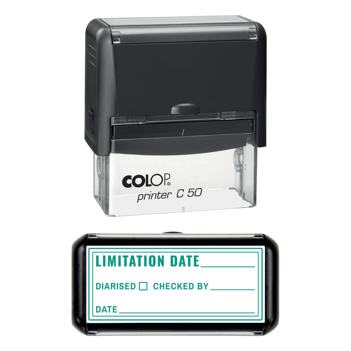 Limitation Date Stamp, COLOP C50, 70 x 30mm, green ink