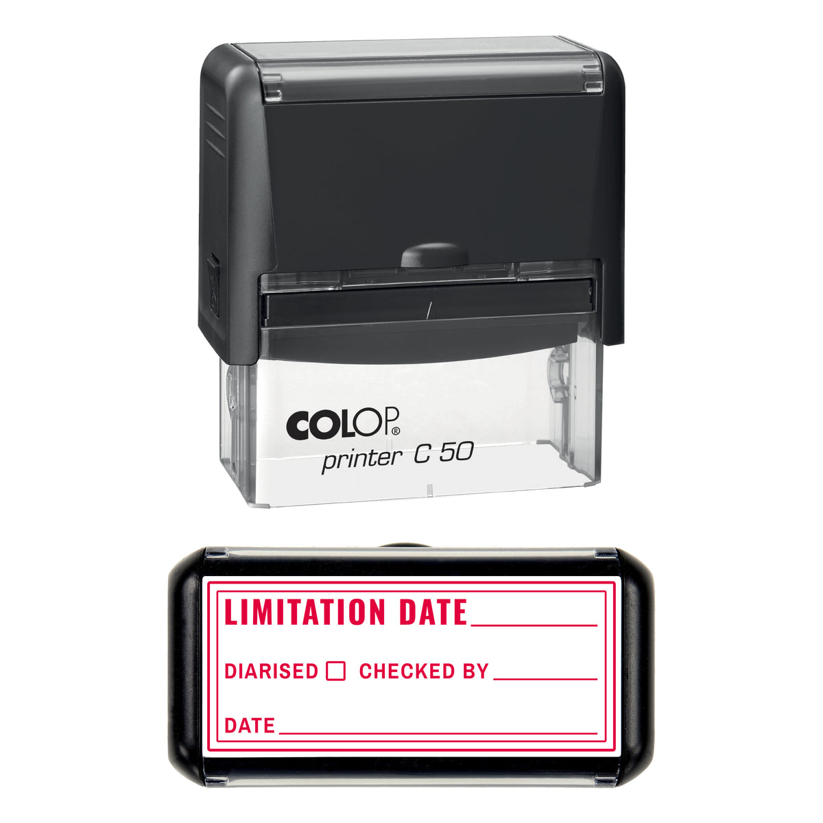 Limitation Date Stamp, COLOP C50, 70 x 30mm, red ink