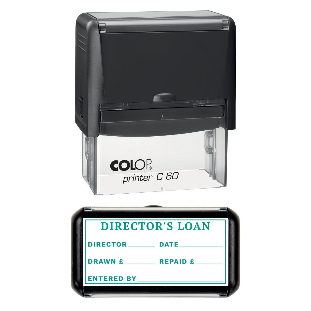 Director's Loan Stamp, COLOP C60, 77 x 36mm, green ink