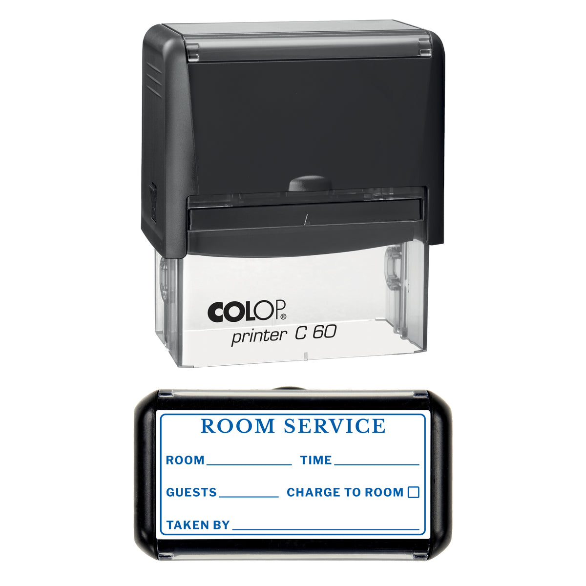 Room Service Stamp, COLOP C60, 77 x 36mm, blue ink