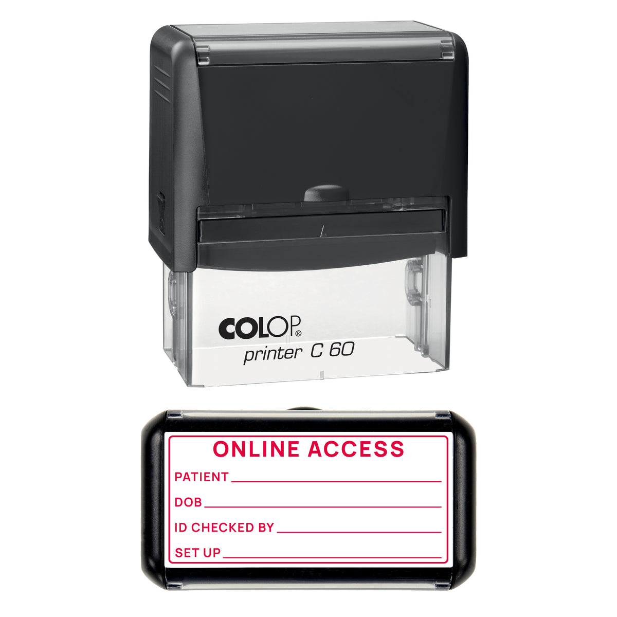 Online Access Stamp, COLOP C60, 77 x 36mm, red ink
