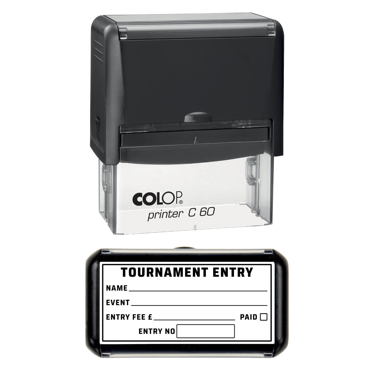 Tournament Entry Stamp, COLOP C60, 77 x 36mm, black ink