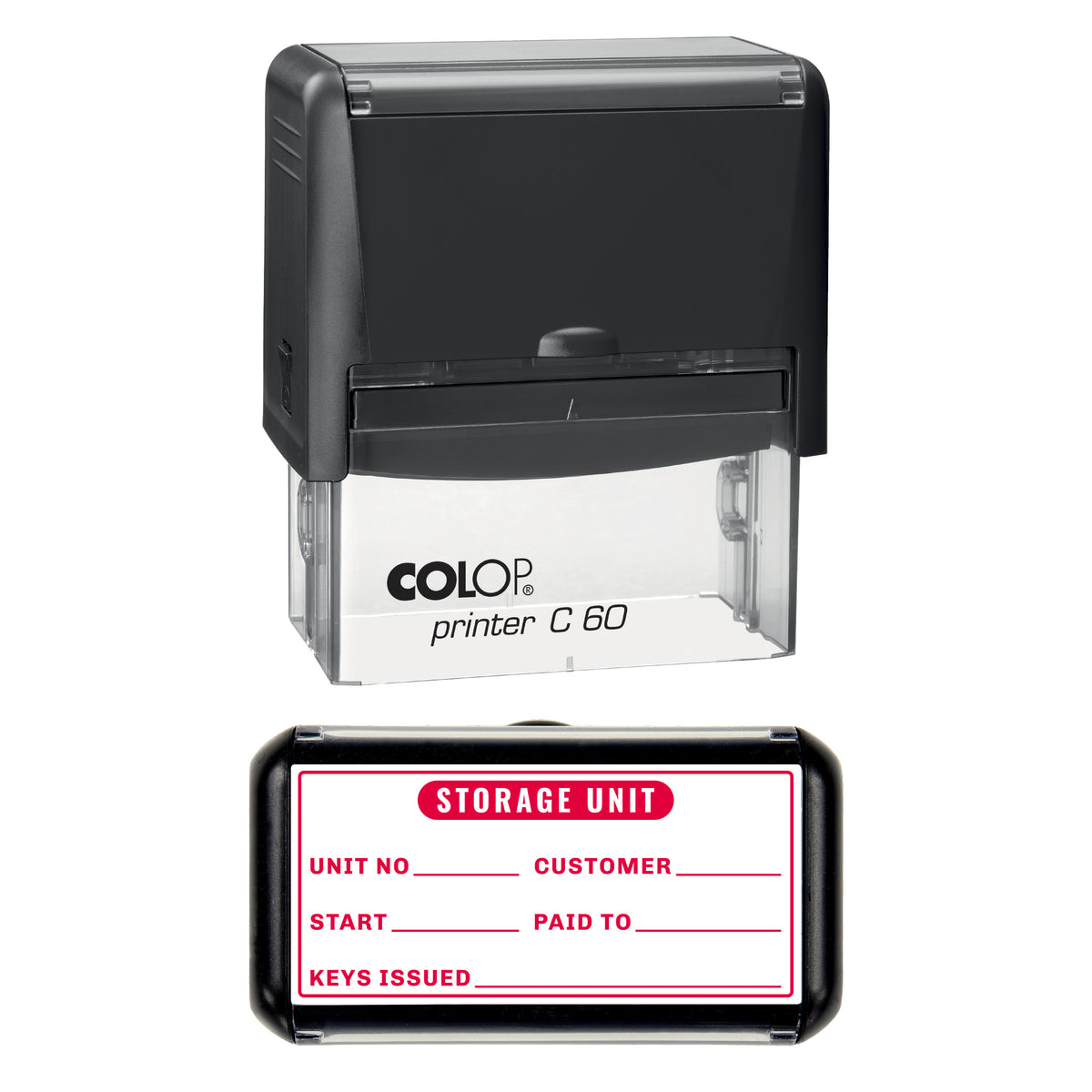 Storage Unit Stamp, COLOP C60, 77 x 36mm, red ink