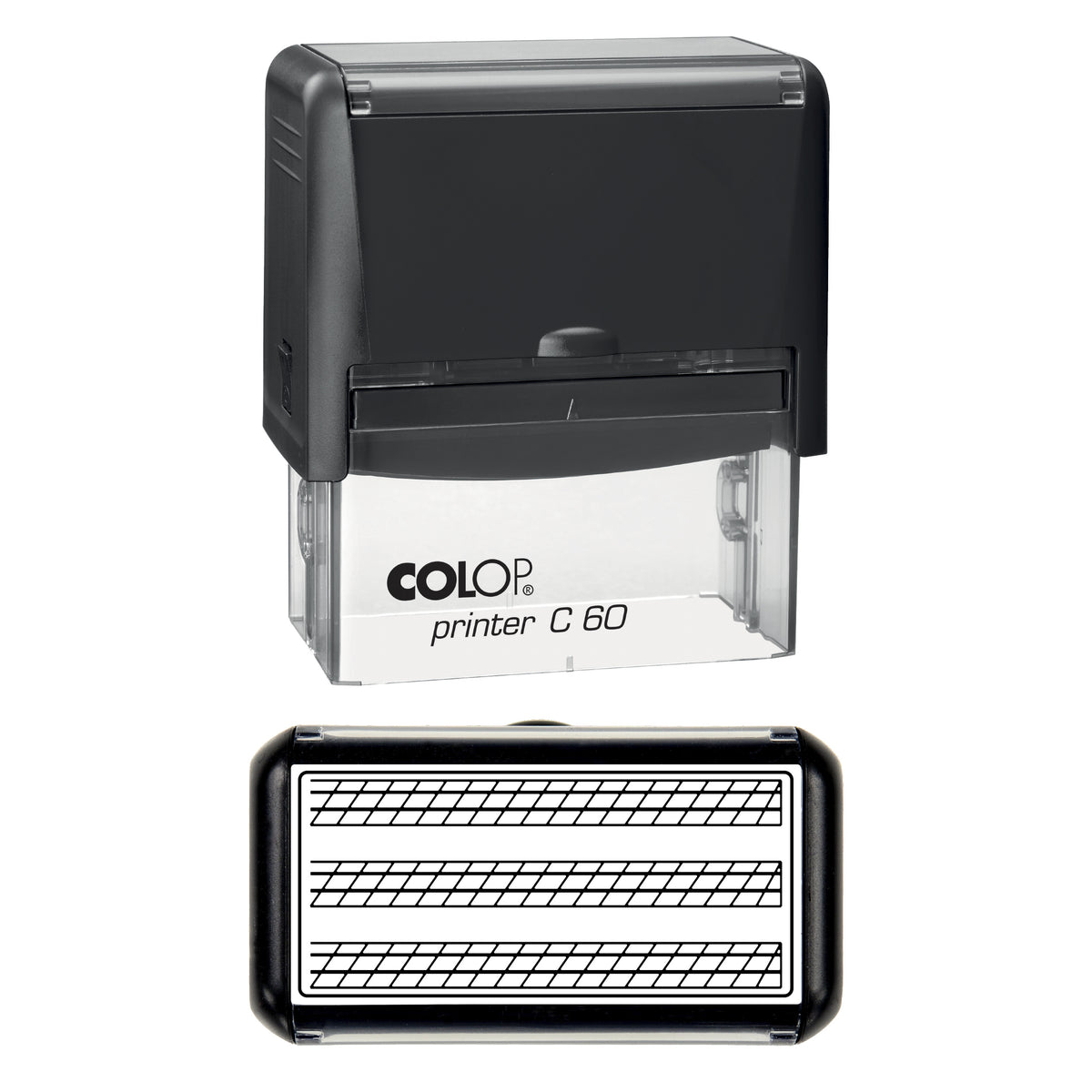 Calligraphy Guide Lines Stamp, COLOP C60, 77 x 36mm, black ink