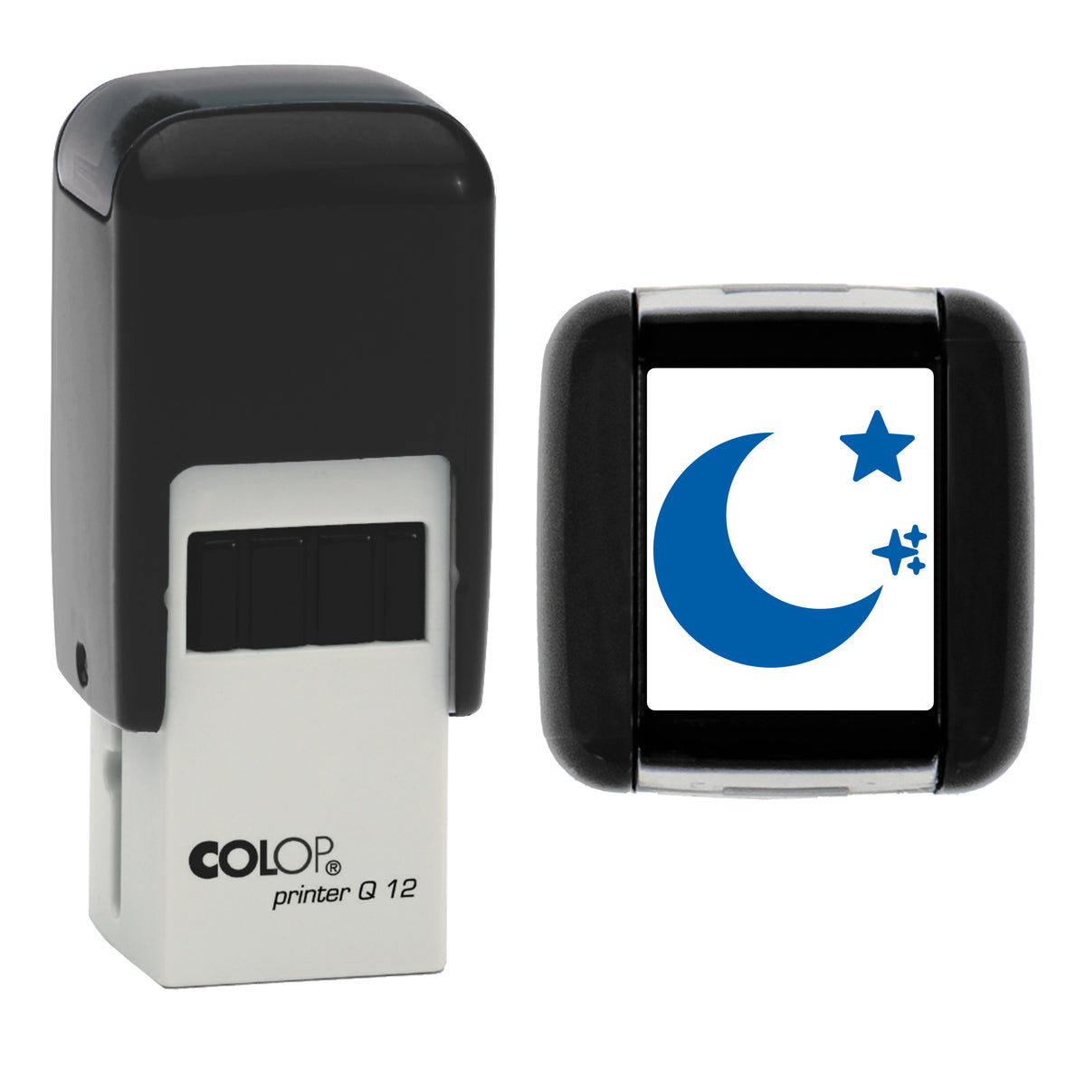 Sleep Planner Icon Stamp, COLOP Q12, 12 x 12mm, blue ink