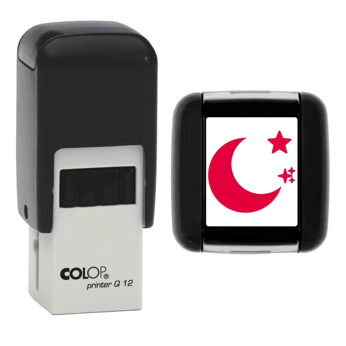 Sleep Planner Icon Stamp, COLOP Q12, 12 x 12mm, red ink
